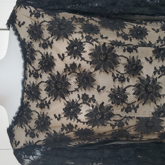 Oscar de la Renta | Vintage Black Lace Top Sz 10 - Picture 3 of 12